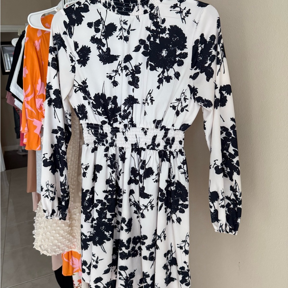 Black and White Floral Dress